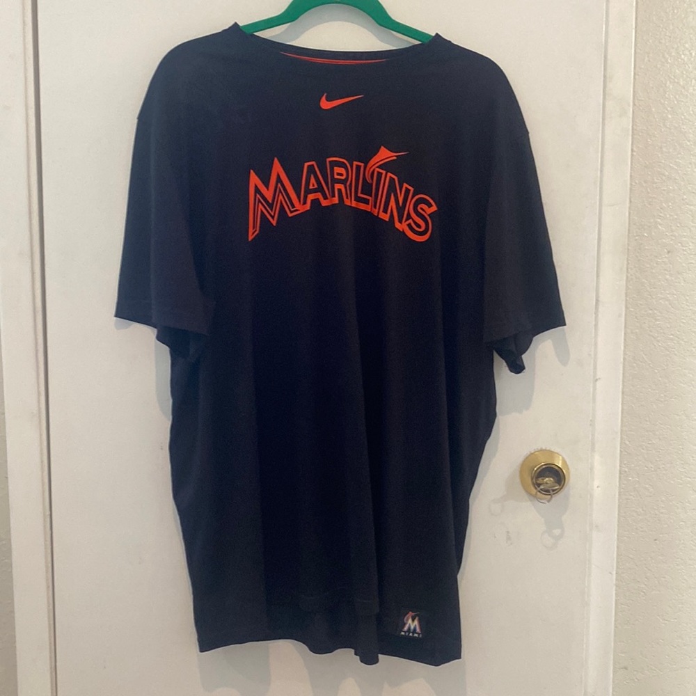 Miami Marlins baseball Nike Dri-Fit XXL black shirt